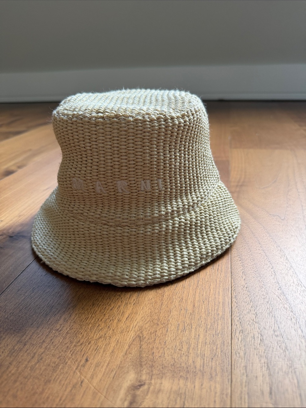 NEW / Marni Logo Embroidered Woven Bucket Hat / M - Picture 5 of 7